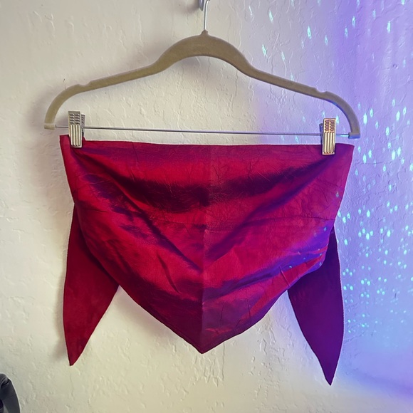 Necessary Objects 2 piece Bandou Top and Skirt in Maroon/Red - Picture 3 of 3